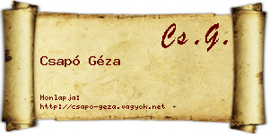 Csapó Géza névjegykártya